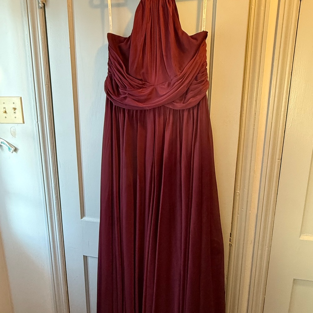 David’s Bridal halter dress - Wine